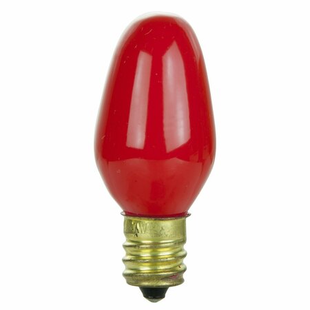 SUNLITE 7C7 Incandescent Bulb, 7 Watt, Candelabra E12 Base, C7 Small Night Light, Colored Bulb, Red, 12PK 01058-SU